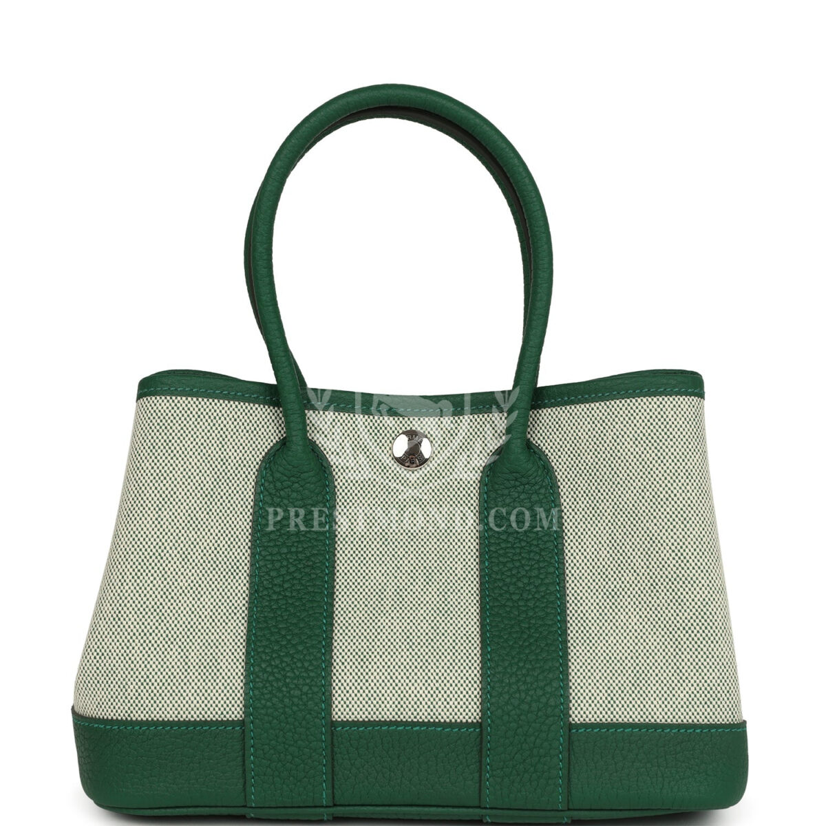 Hermes Garden Party Neo 23 Vert Moyen-Ecru Toile H Canvas and Vert Moyen Negonda PHW — изображение 4