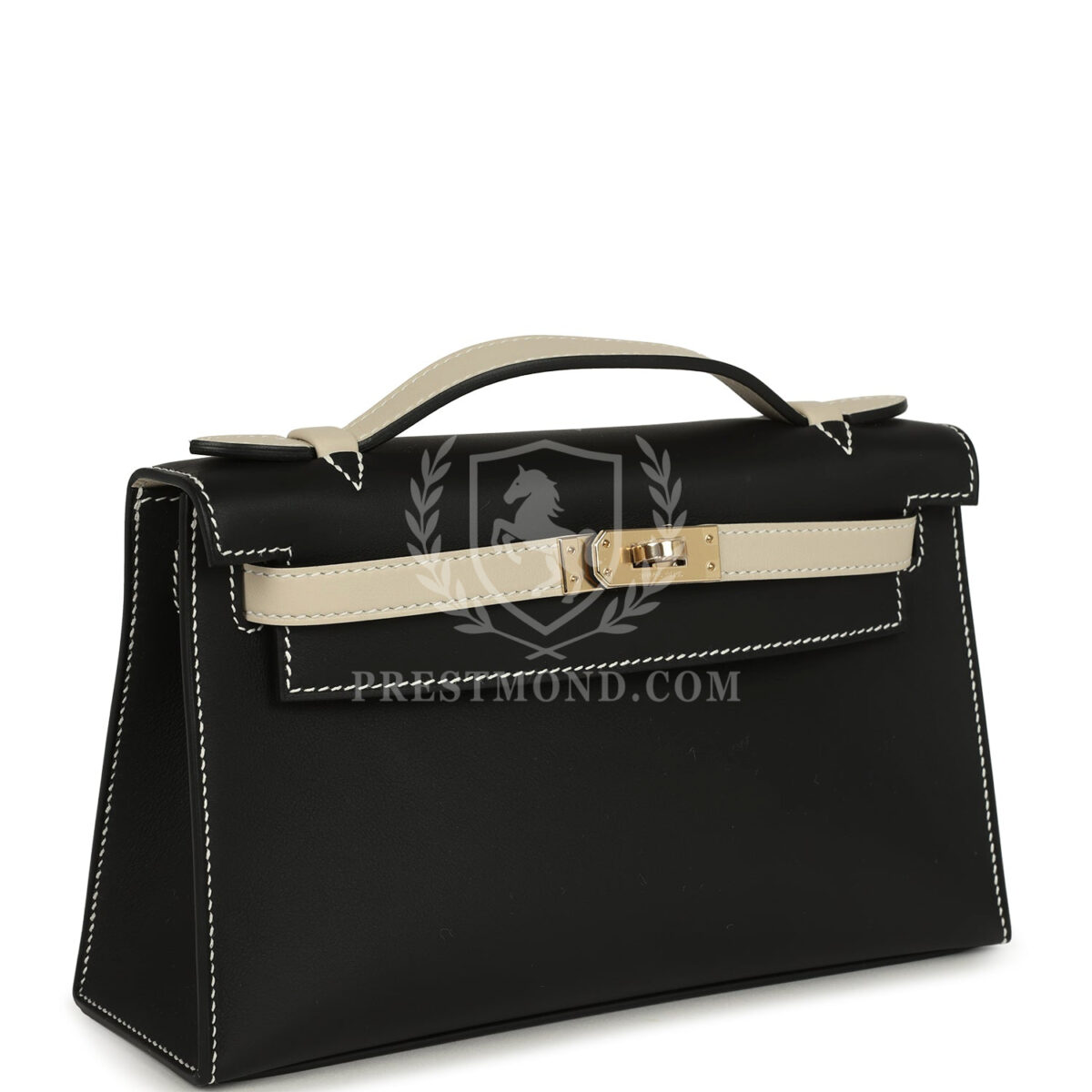 Hermes Special Order (HSS) Kelly Pochette Black and Beton Swift PBHW — изображение 2