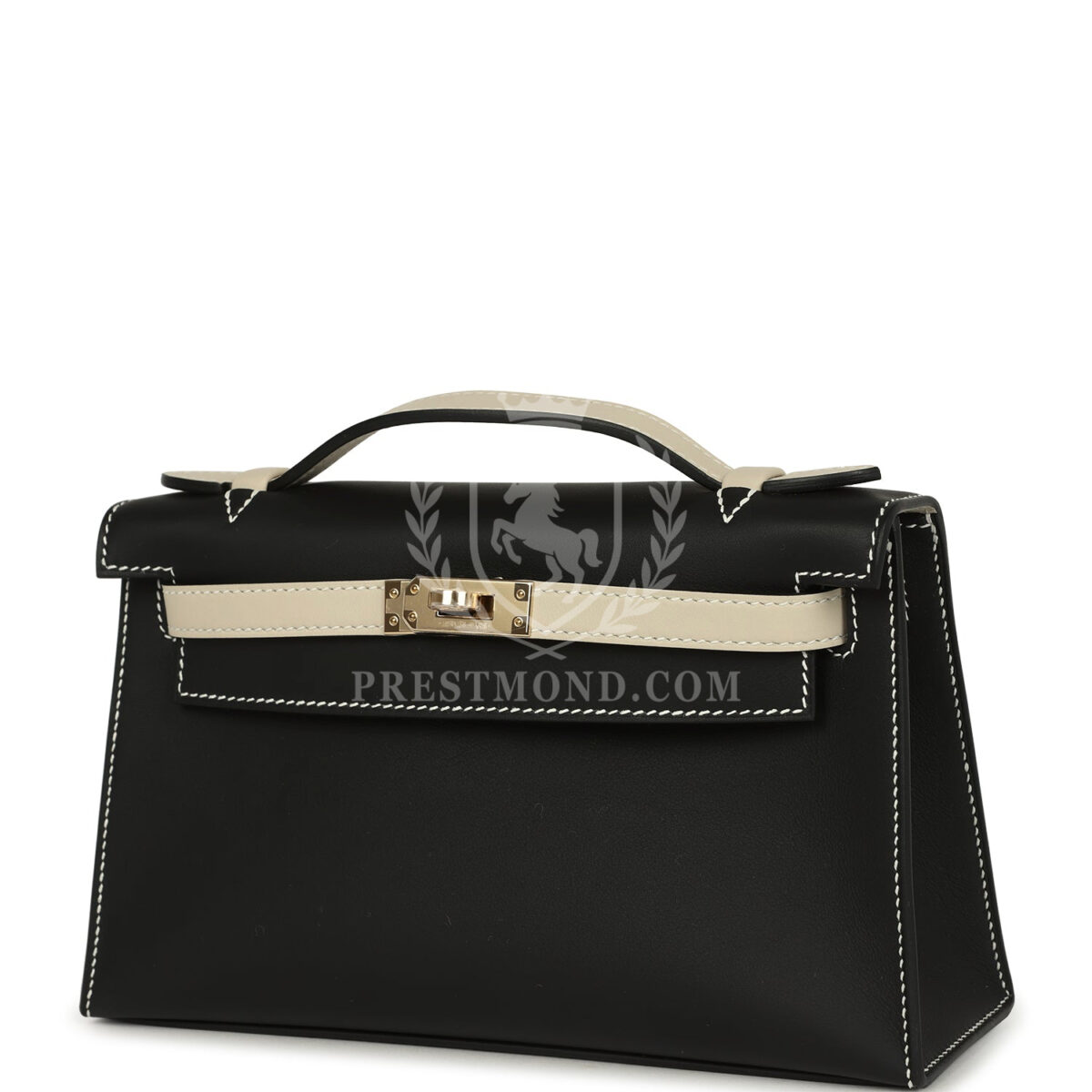 Hermes Special Order (HSS) Kelly Pochette Black and Beton Swift PBHW — изображение 5