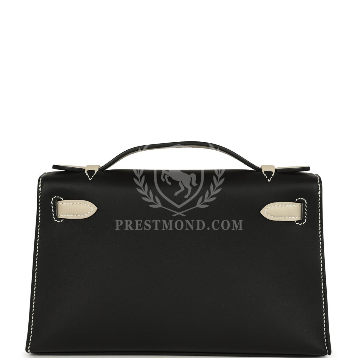 Hermes Special Order (HSS) Kelly Pochette Black and Beton Swift PBHW — изображение 4