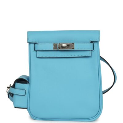 Hermes Mini Kelly Jump Backpack Celeste Swift PHW
