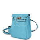 Hermes Mini Kelly Jump Backpack Celeste Swift PHW