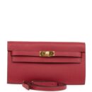 Hermes Kelly Wallet To Go Rouge Grenat Epsom GHW