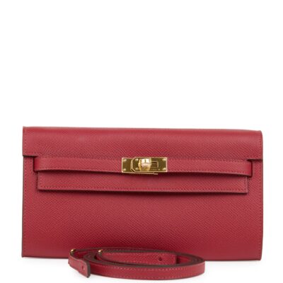 Hermes Kelly Wallet To Go Rouge Grenat Epsom GHW