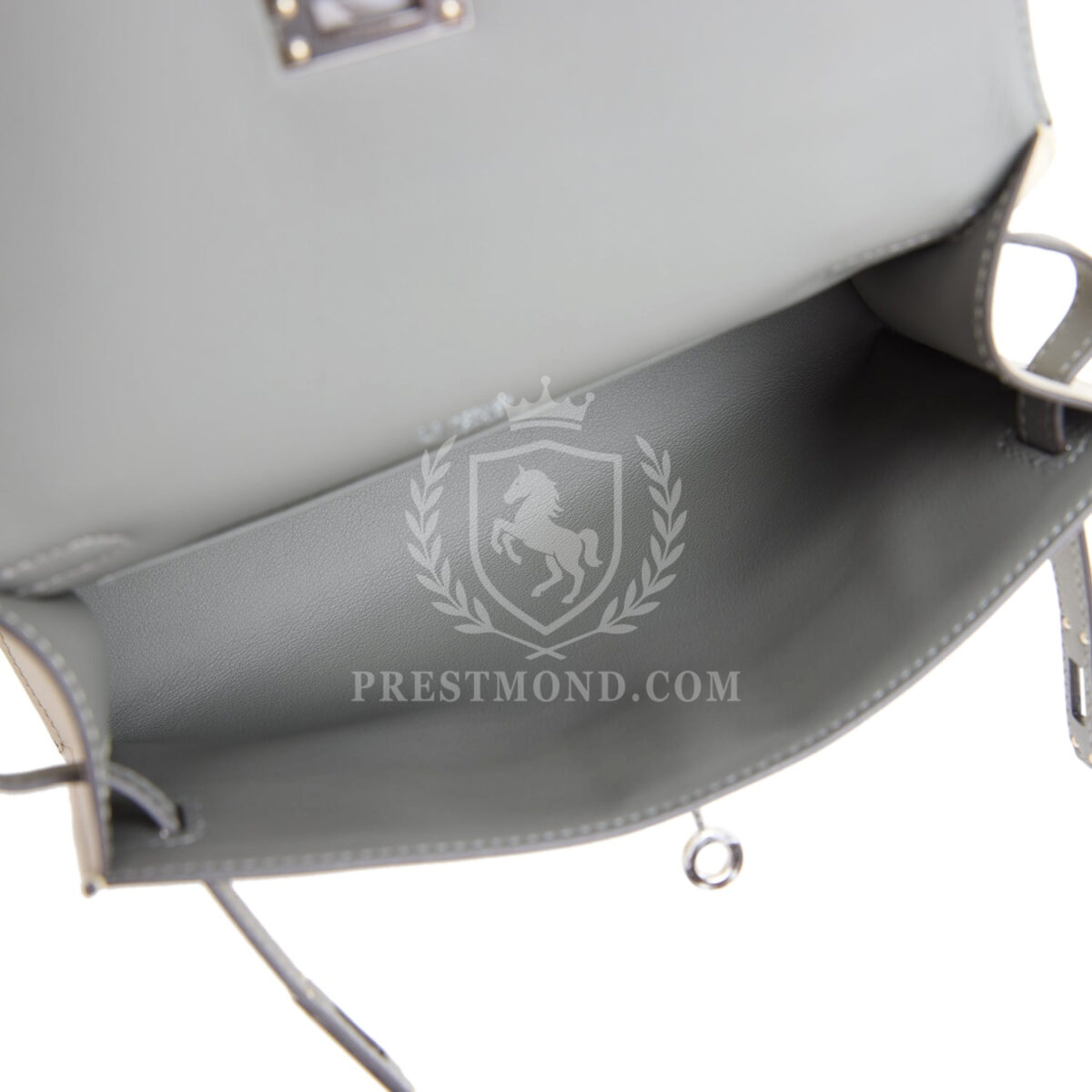 Hermes Special Order (HSS) Kelly Pochette Beton and Gris Meyer Swift PHW — изображение 8