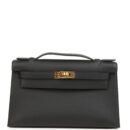 Hermes Kelly Pochette Black Swift GHW