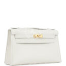 Hermes Kelly Pochette White Swift GHW