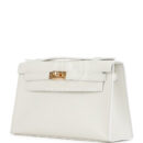 Hermes Kelly Pochette White Swift GHW