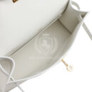 Hermes Kelly Pochette White Swift GHW