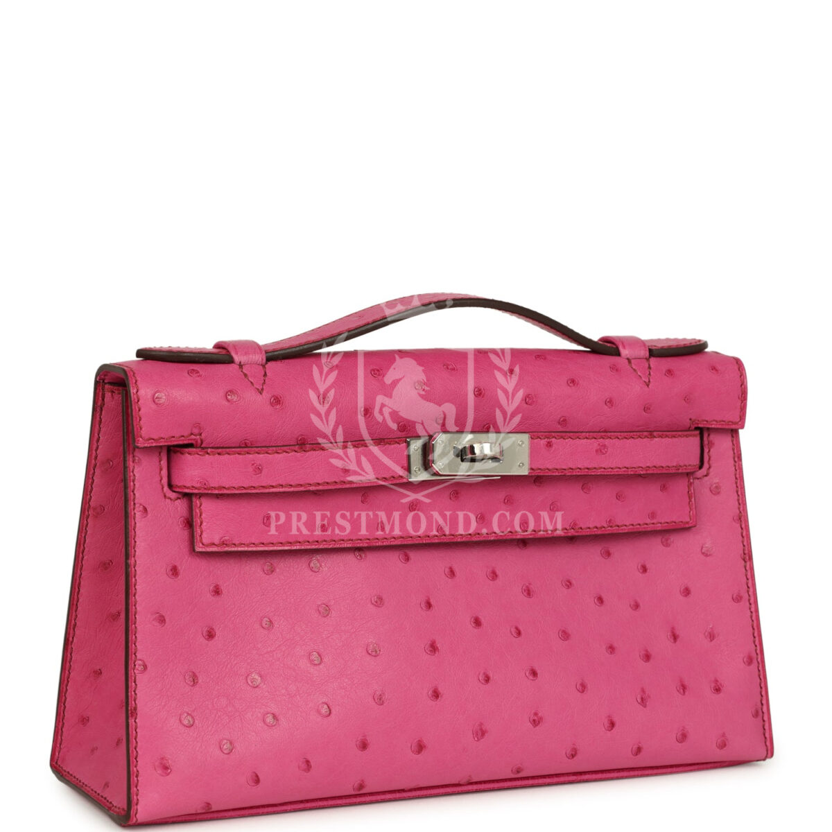 Hermes Kelly Pochette Fuchsia Ostrich PHW — изображение 2
