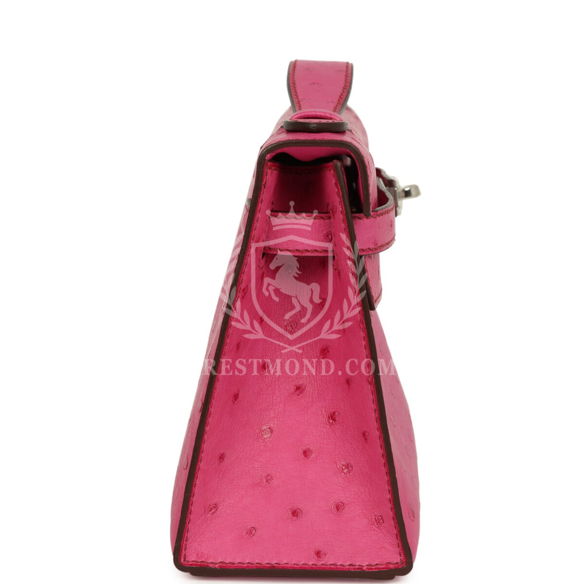 Hermes Kelly Pochette Fuchsia Ostrich PHW — изображение 3