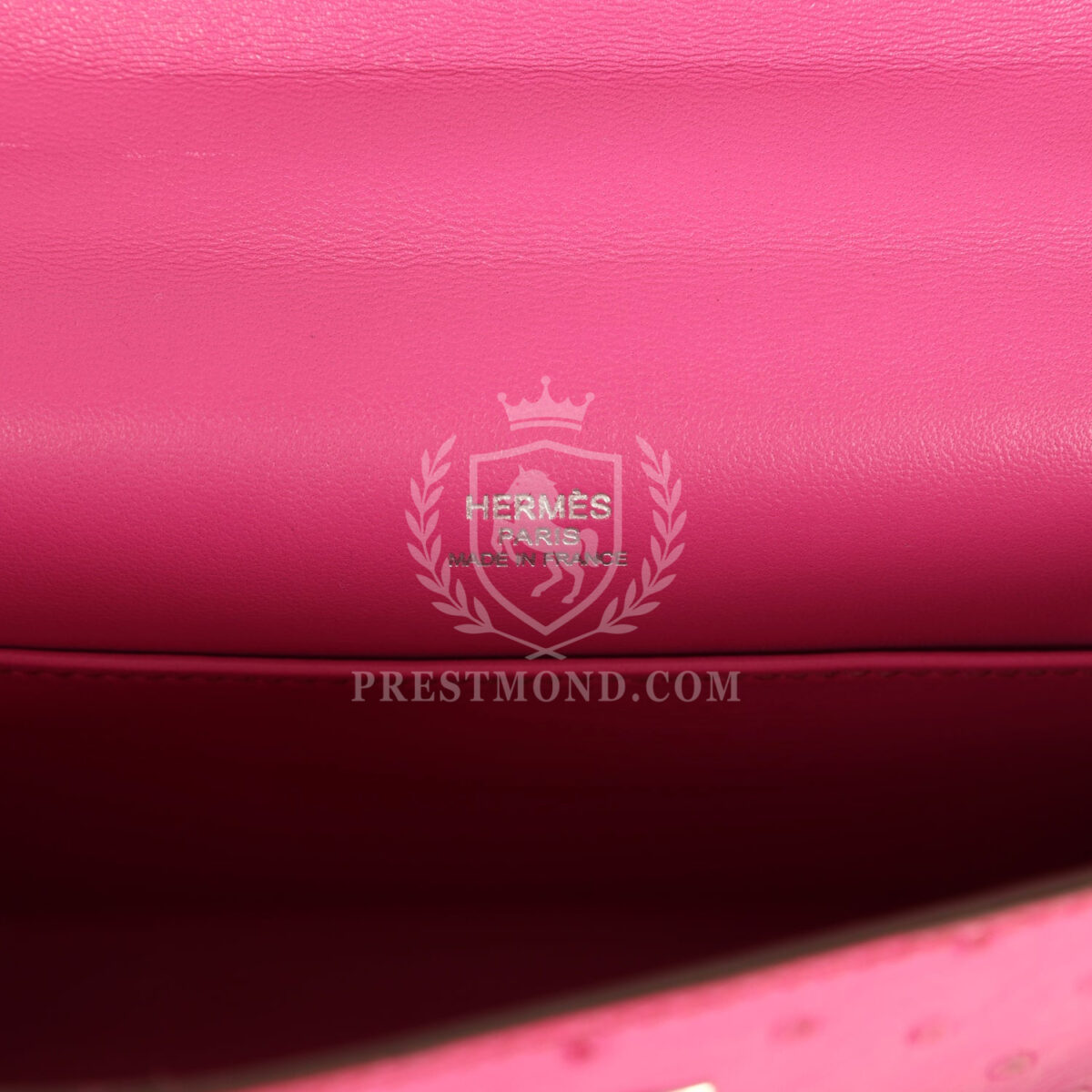 Hermes Kelly Pochette Fuchsia Ostrich PHW — изображение 7