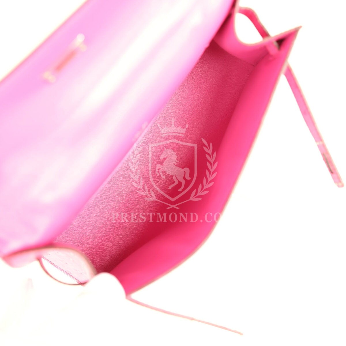 Hermes Kelly Pochette Fuchsia Ostrich PHW — изображение 8