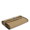 Hermes Kelly To Go Tressage Wallet Poussiere and Black Epsom PHW