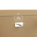 Hermes Kelly To Go Tressage Wallet Poussiere and Black Epsom PHW