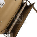 Hermes Kelly To Go Tressage Wallet Poussiere and Black Epsom PHW