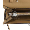 Hermes Kelly To Go Tressage Wallet Poussiere and Black Epsom PHW