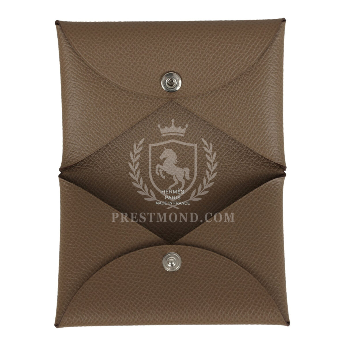 Hermes Calvi Card Holder Etoupe Epsom PHW — изображение 7