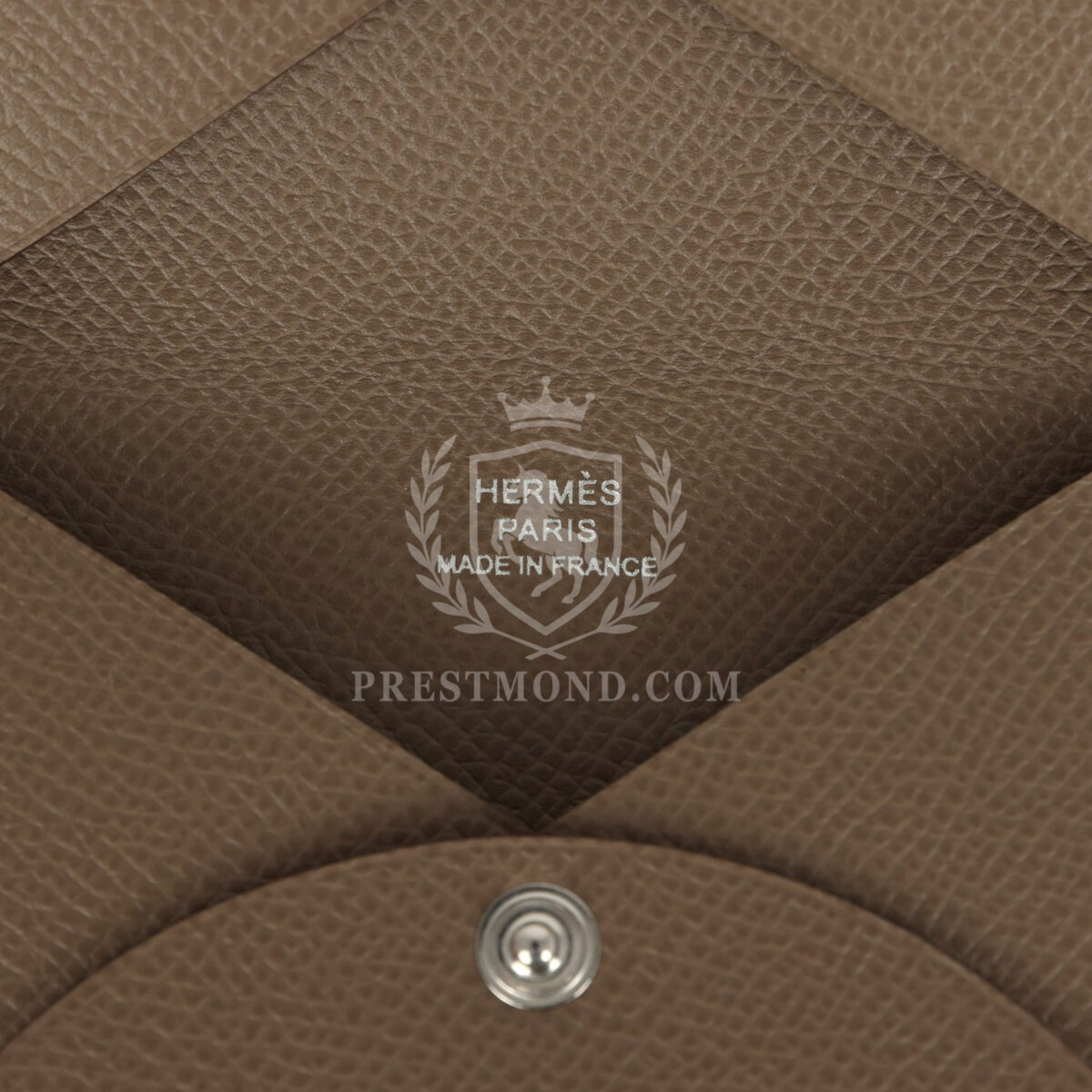 Hermes Calvi Card Holder Etoupe Epsom PHW — изображение 8