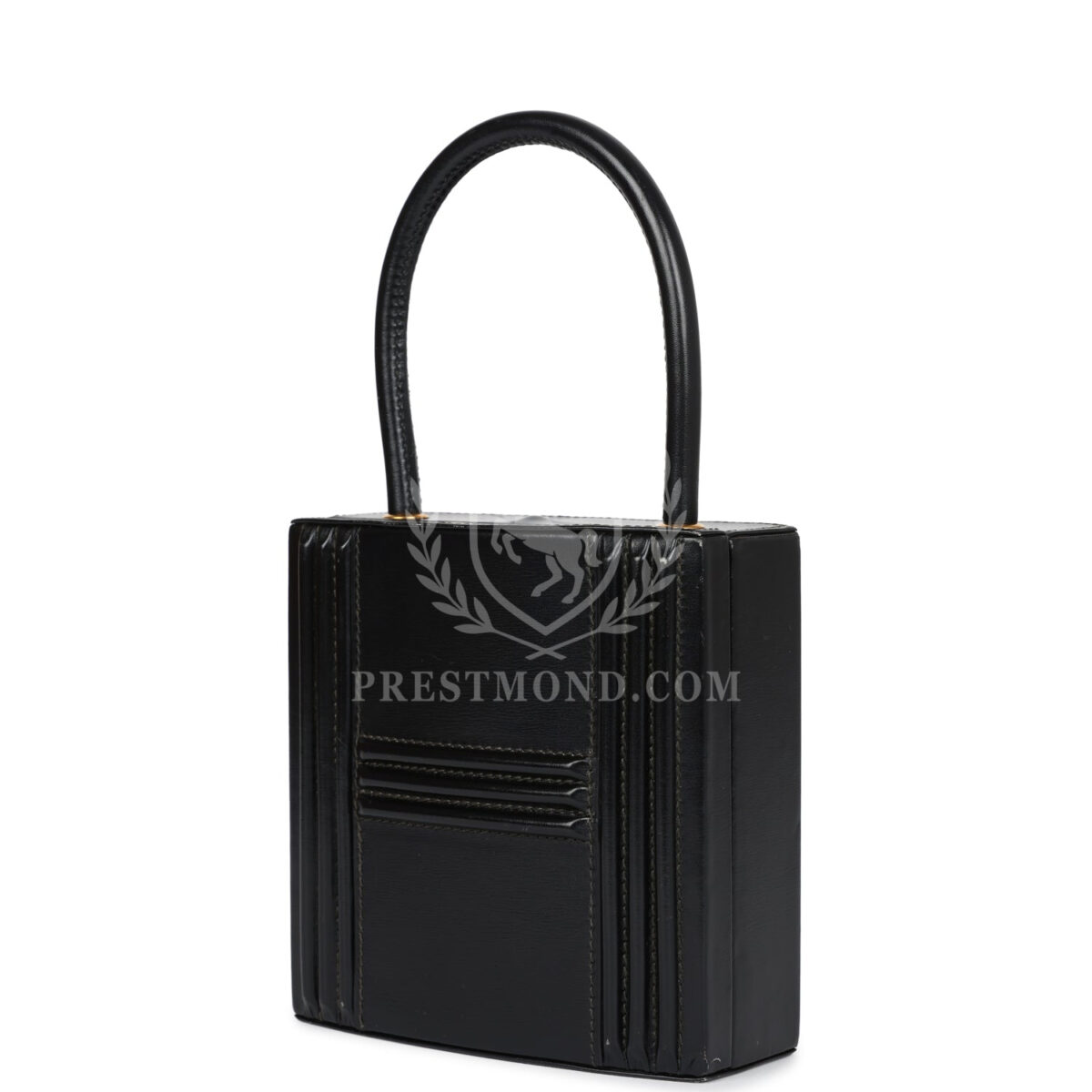Vintage Hermes Mini Cadena Lock Bag Black Box Calf GHW — изображение 5