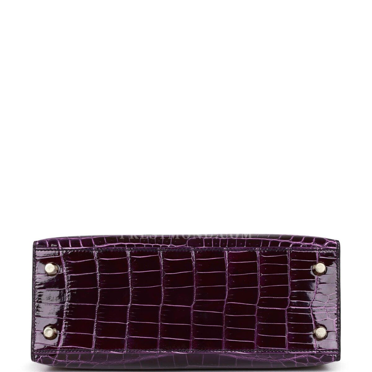 Hermes Kelly Sellier 25 Aubergine Shiny Niloticus Crocodile GHW — изображение 6