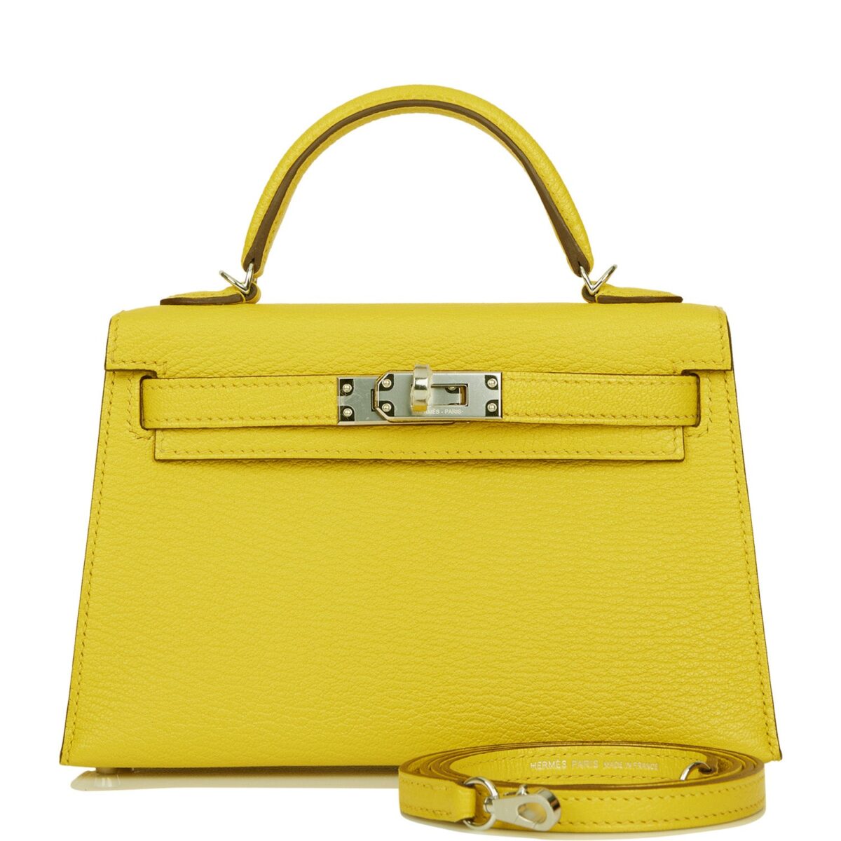 Hermes Kelly Sellier 20 Jaune de Naples Verso Chèvre PHW