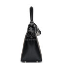 Hermes Special Order (HSS) Kelly Sellier 28 Etain and Black Epsom Brushed PHW
