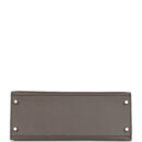 Hermes Special Order (HSS) Kelly Sellier 28 Etain and Black Epsom Brushed PHW