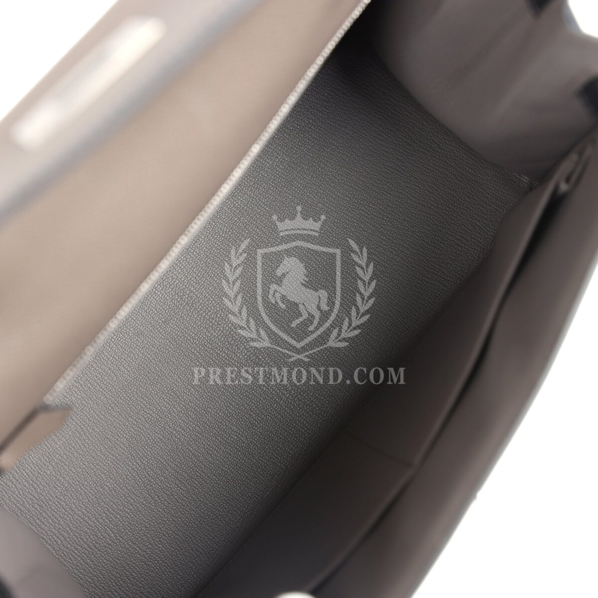 Hermes Special Order (HSS) Kelly Sellier 28 Etain and Black Epsom Brushed PHW — изображение 8