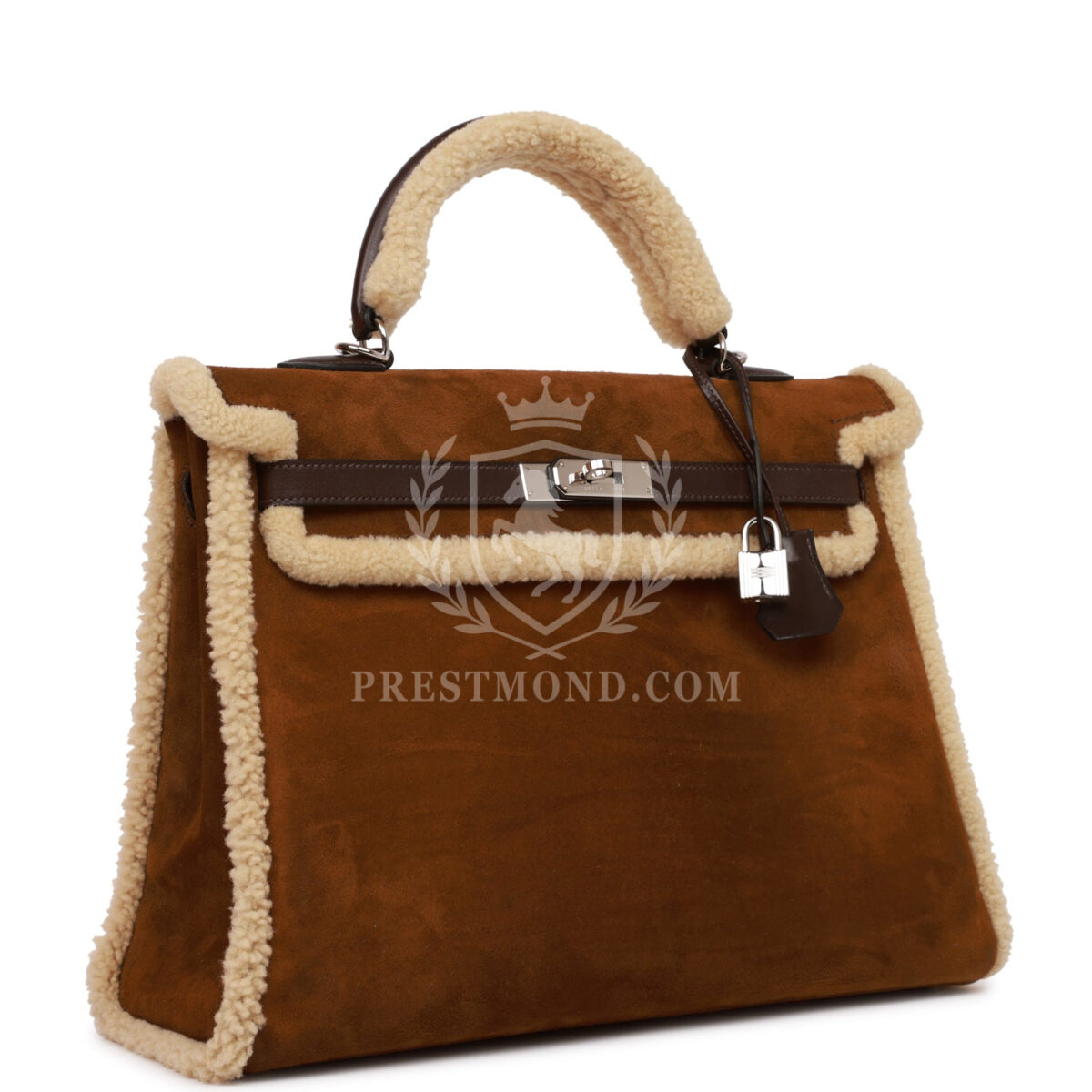 Hermes Teddy Kelly 35 Shearling and Ebene Barenia PHW — изображение 2