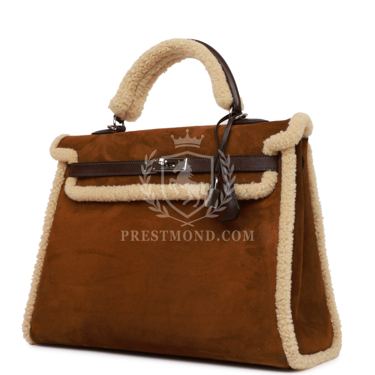 Hermes Teddy Kelly 35 Shearling and Ebene Barenia PHW — изображение 5