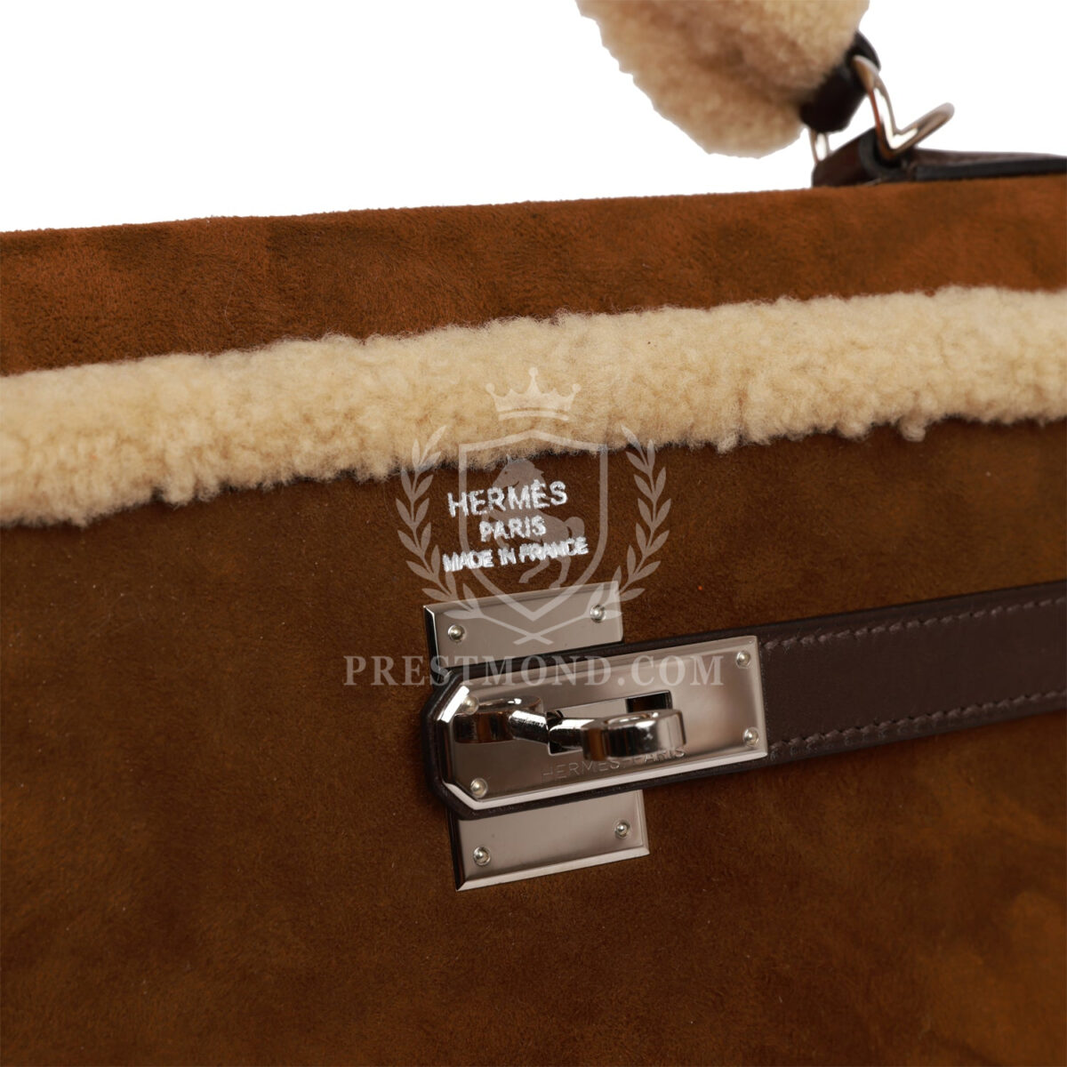 Hermes Teddy Kelly 35 Shearling and Ebene Barenia PHW — изображение 7