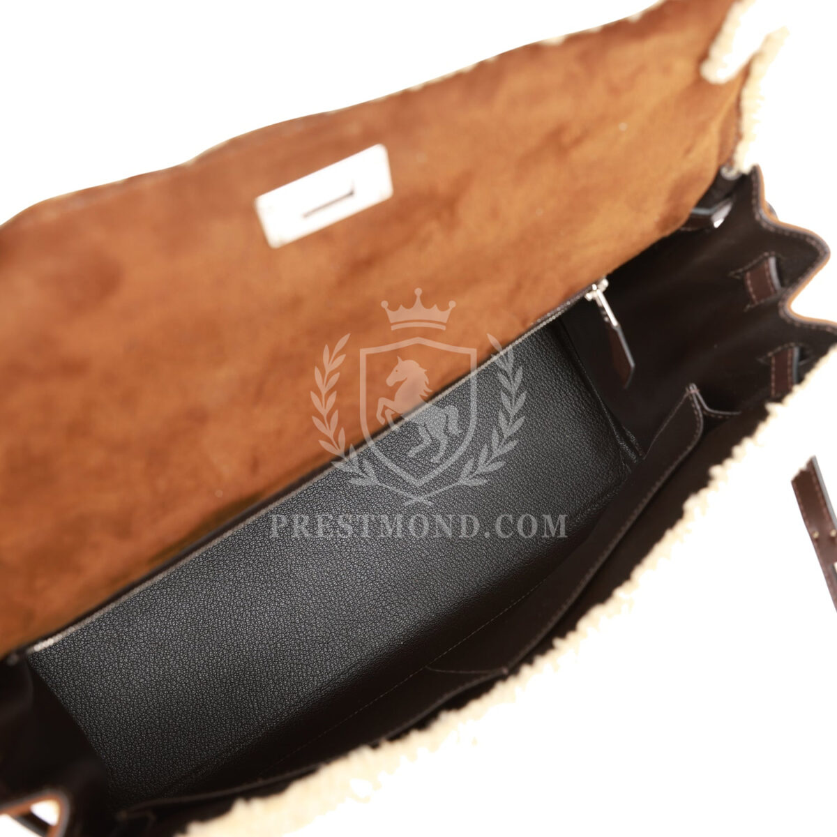Hermes Teddy Kelly 35 Shearling and Ebene Barenia PHW — изображение 8