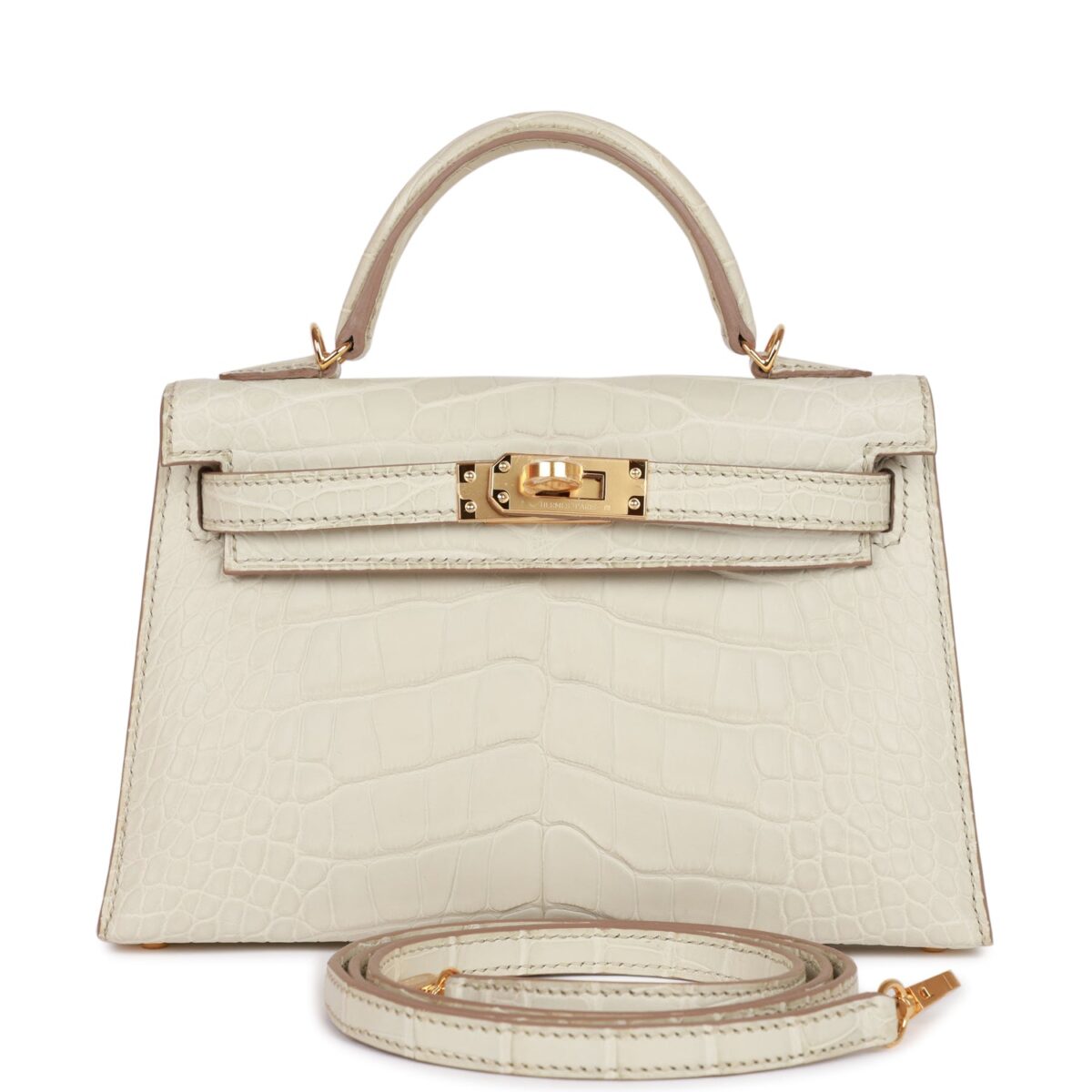 Hermes Kelly Sellier 20 Beton Matte Alligator GHW