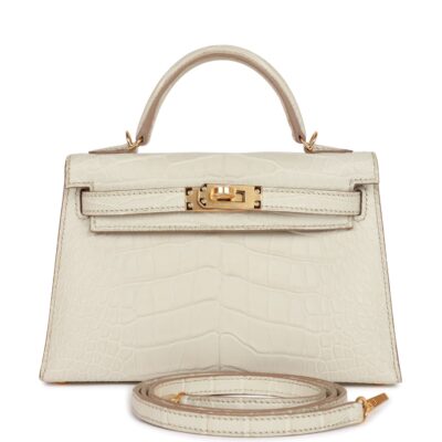 Hermes Kelly Sellier 20 Beton Matte Alligator GHW