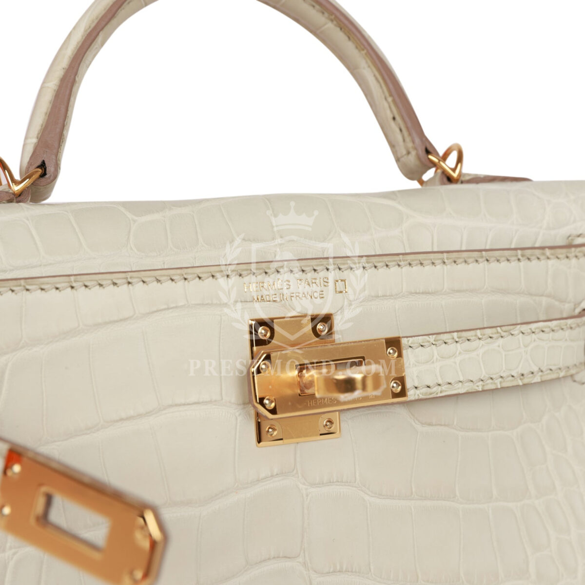Hermes Kelly Sellier 20 Beton Matte Alligator GHW — изображение 7