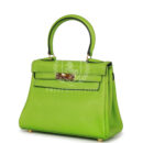 Vintage Hermes Kelly Retourne 20 Vert Cru Gulliver GHW