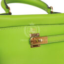 Vintage Hermes Kelly Retourne 20 Vert Cru Gulliver GHW