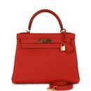 Hermes Kelly Retourne 28 Rouge Casaque Togo GHW