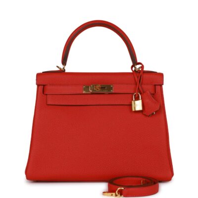 Hermes Kelly Retourne 28 Rouge Casaque Togo GHW