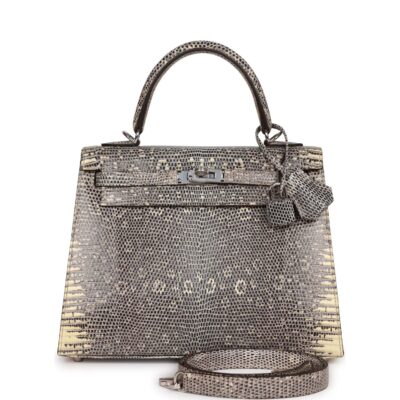 Hermes Kelly Sellier 25 Ombre Varanus Salvator Lizard PHW
