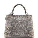 Hermes Kelly Sellier 25 Ombre Varanus Salvator Lizard PHW