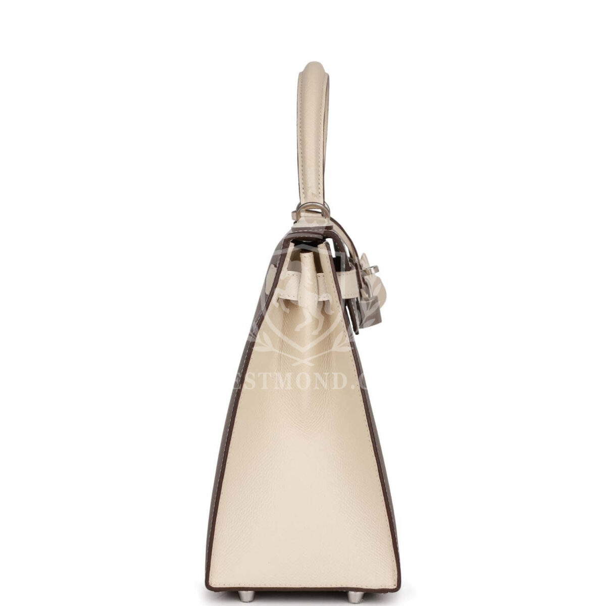 Hermes Special Order (HSS) Kelly Sellier 28 Etain and Craie Epsom Brushed PHW — изображение 3