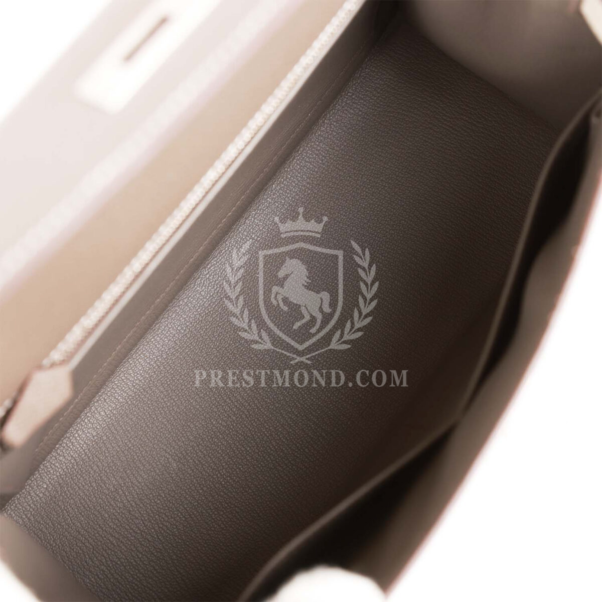 Hermes Special Order (HSS) Kelly Sellier 28 Etain and Craie Epsom Brushed PHW — изображение 8