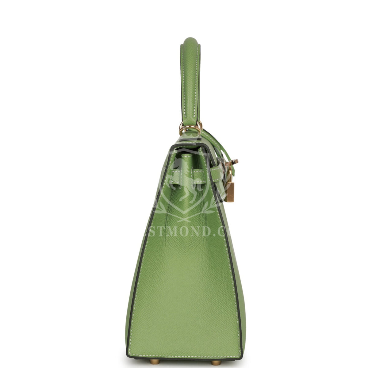 Hermes Special Order (HSS) Kelly Sellier 25 Vert Criquet Epsom PBHW — изображение 3