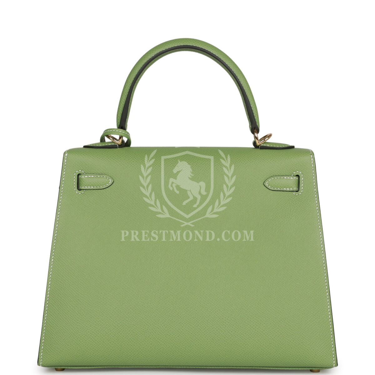 Hermes Special Order (HSS) Kelly Sellier 25 Vert Criquet Epsom PBHW — изображение 4