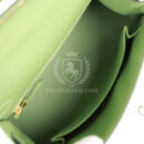 Hermes Special Order (HSS) Kelly Sellier 25 Vert Criquet Epsom PBHW