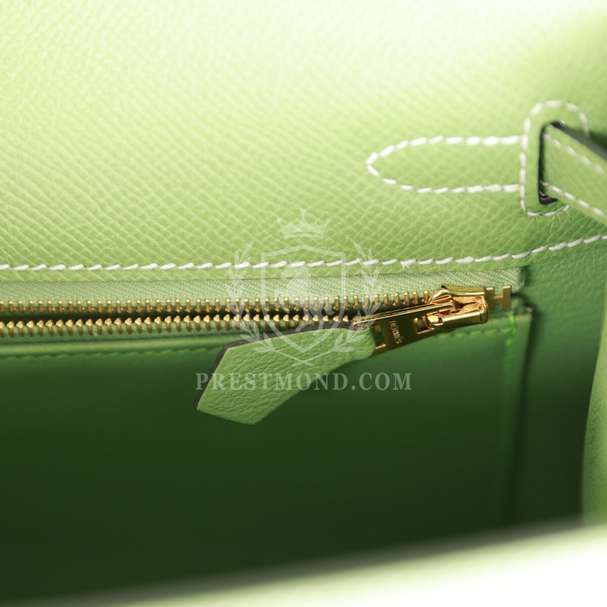 Hermes Special Order (HSS) Kelly Sellier 25 Vert Criquet Epsom PBHW — изображение 9
