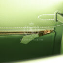 Hermes Special Order (HSS) Kelly Sellier 25 Vert Criquet Epsom PBHW
