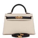 Hermes Special Order (HSS) Kelly Sellier 20 Craie and Black Epsom GHW